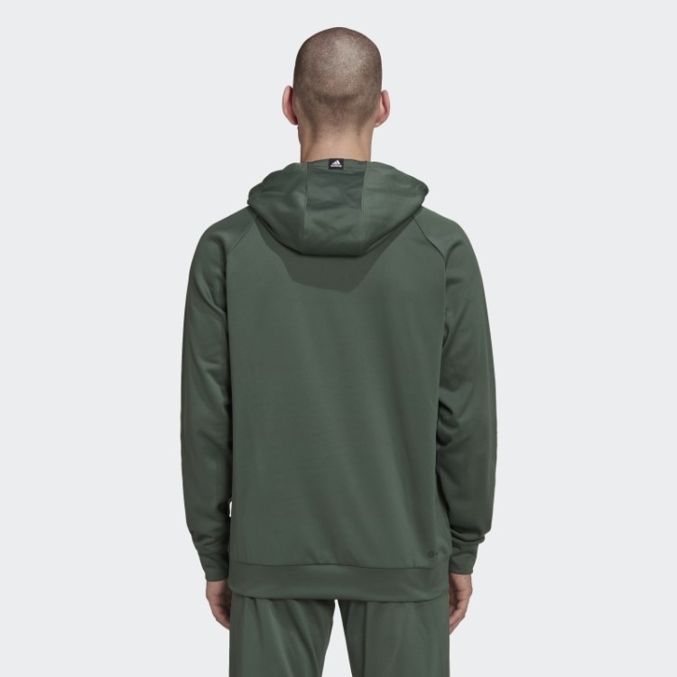 Moletom Com Capuz Verde Adidas Aeroready Game And Go Camo Logo