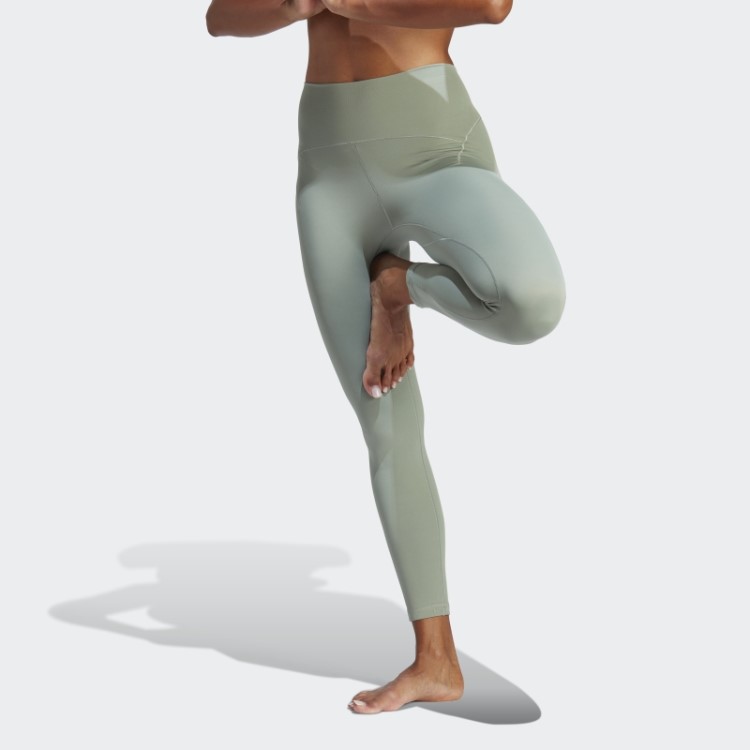 Legging Adidas Yoga Studio Luxe 7/8 Verde Prateado