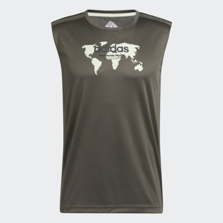 Regata Adidas World Wide Hoops Cinza (gênero Neutro)