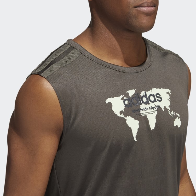 Regata Adidas World Wide Hoops Cinza (gênero Neutro)