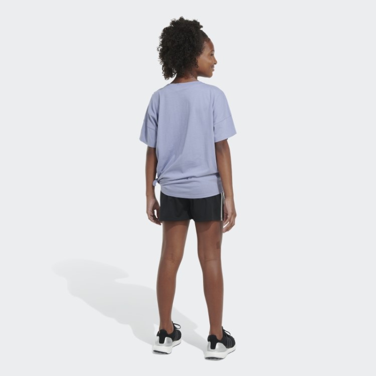 Camiseta Solta Com Amarração Frontal Adidas Silver Violet