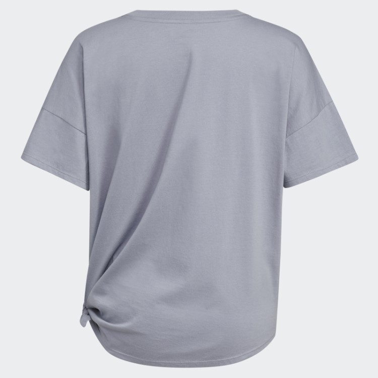 Camiseta Solta Com Amarração Frontal Adidas Silver Violet