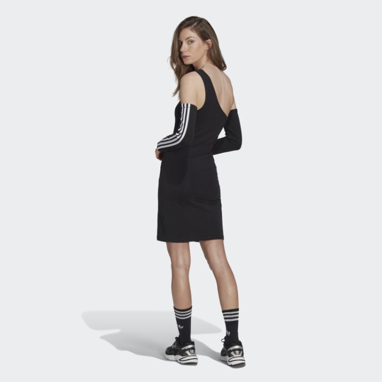 Vestido Preto Manga Longa Com Recorte Central Adidas