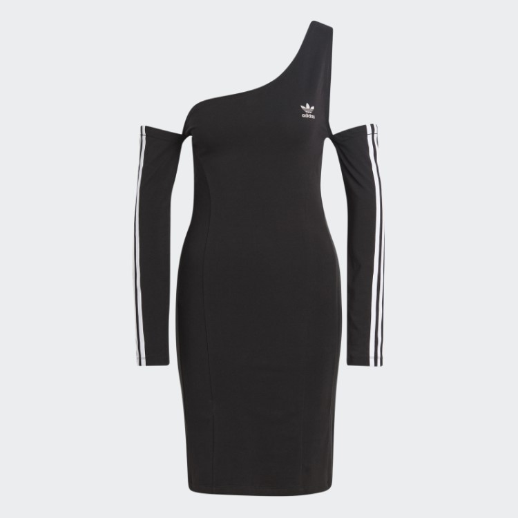Adicolor Vestido Trefoil Manga Longa Adidas Preto