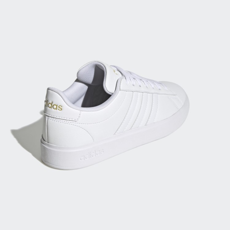 Adidas Grand Court Cloudfoam Estilo De Vida Tênis Confortável Dourado Metálico