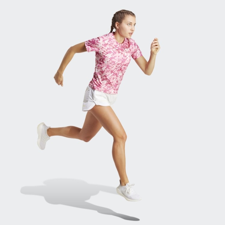 Tenha A Camiseta De Corrida Camuflada The Run Rosa Adidas