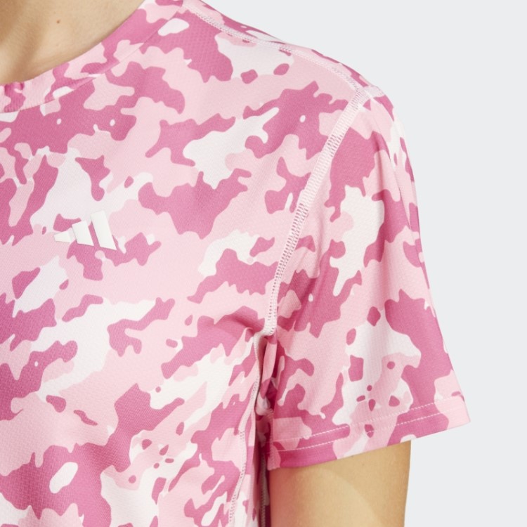 Tenha A Camiseta De Corrida Camuflada The Run Rosa Adidas