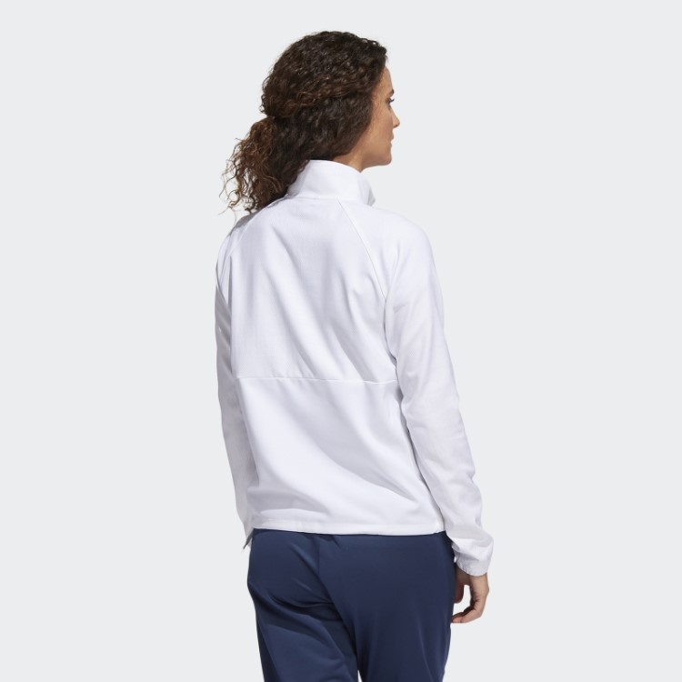 Pulôver Branco Com 1/4 De Pressão Em Relevo Adidas