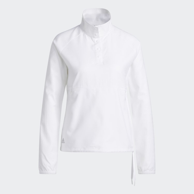 Pulôver Branco Com 1/4 De Pressão Em Relevo Adidas