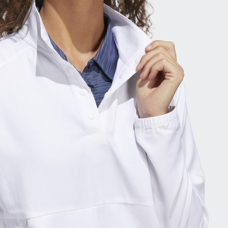 Pulôver Branco Com 1/4 De Pressão Em Relevo Adidas