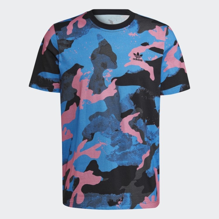 Camiseta Com Estampa Allover Camo Series Azul Adidas