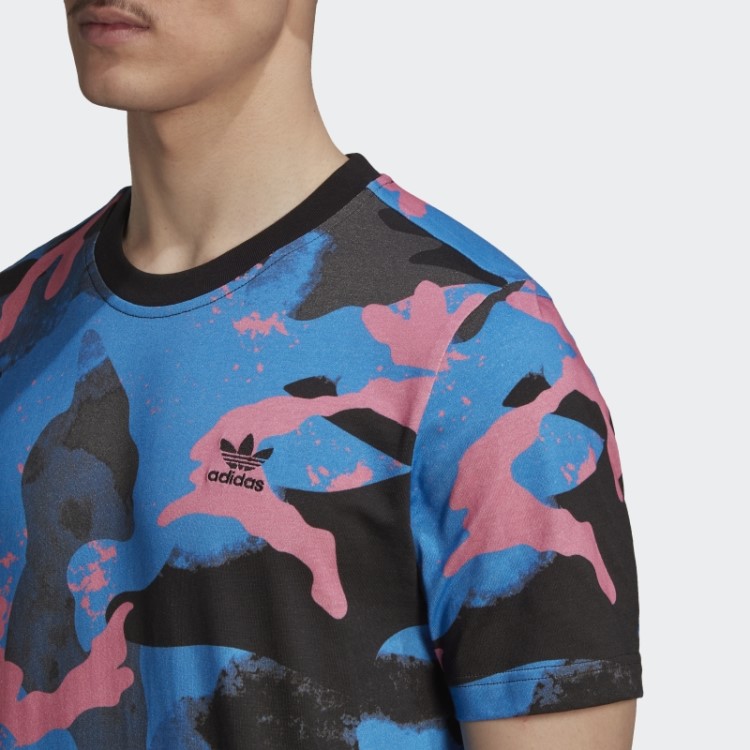 Camiseta Com Estampa Allover Camo Series Azul Adidas