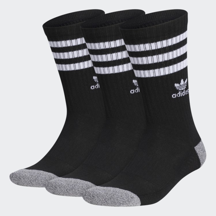 Meias Roller Crew 3 Pares Adidas Preto