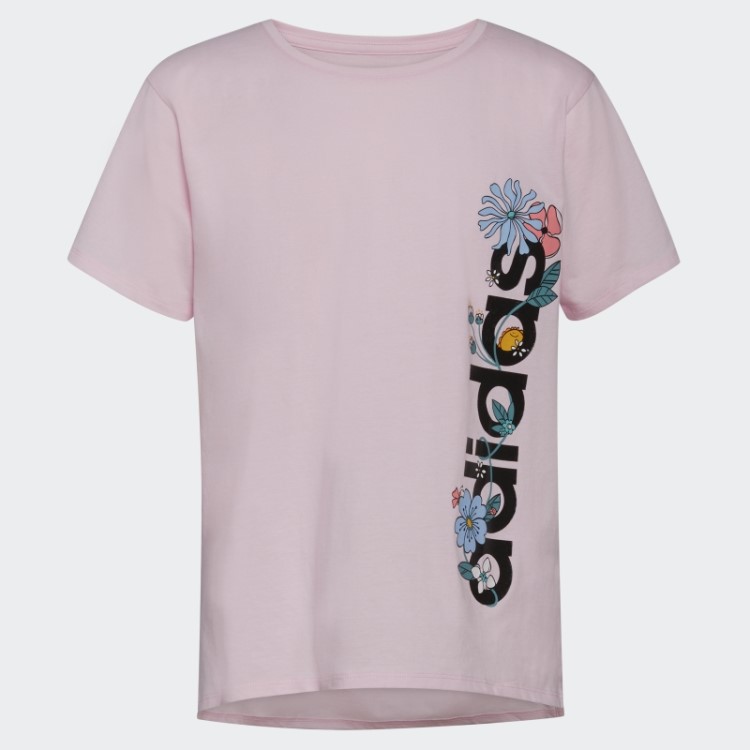 Camiseta Rosa Adidas Com Fenda Longa (tamanho Estendido)