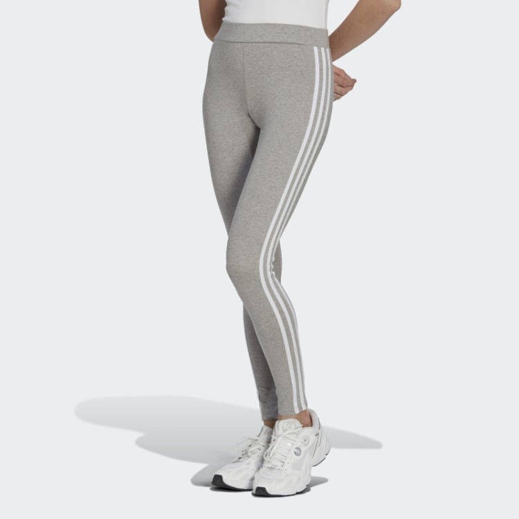 Legging Com As Três Listras Adicolor Classics Cinza Médio Adidas
