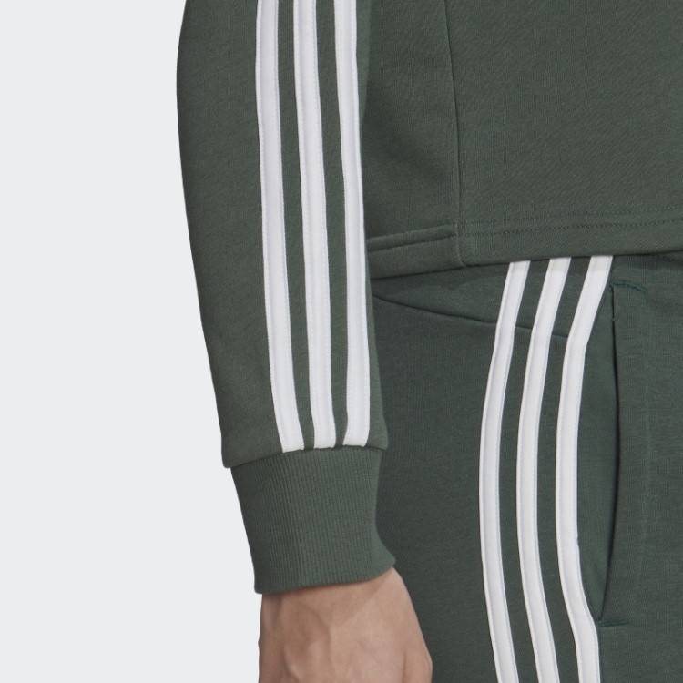Moletom Cropped Com As Três Listras Green Oxide Adidas Essentials
