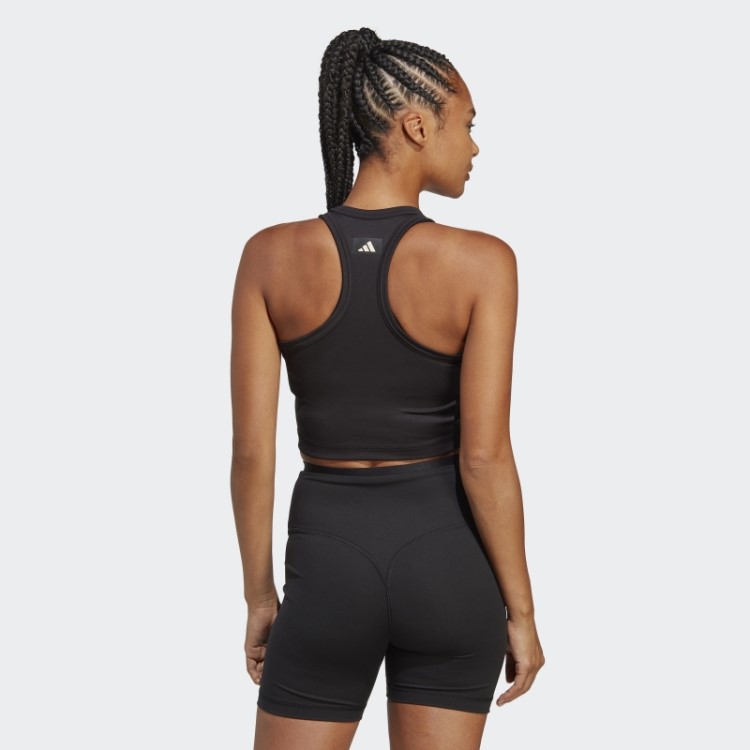 Regata Preta Adidas Sports Club Com Estampa Cropped