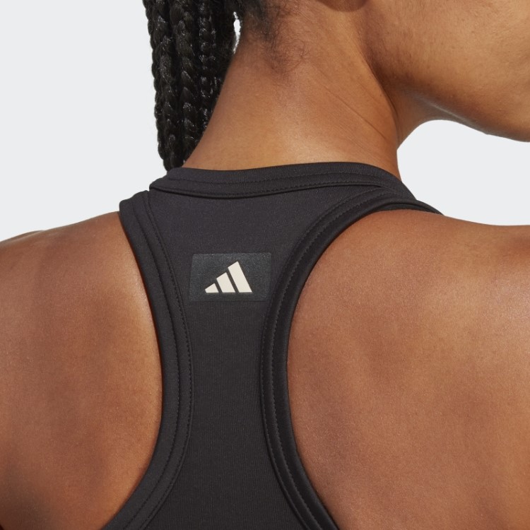 Regata Preta Adidas Sports Club Com Estampa Cropped