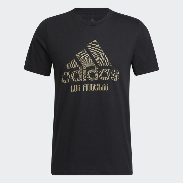 Camiseta Preta Com Estampa De Logo Los Angeles Adidas