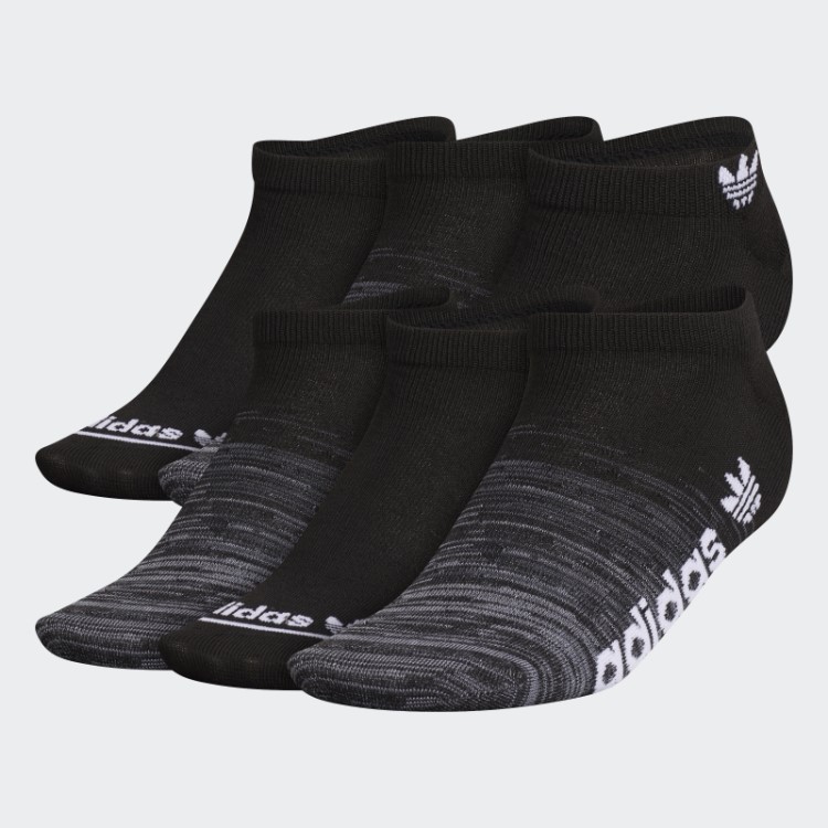 Meias Pretas Adidas Superlite Gradiente No-show 6 Pares