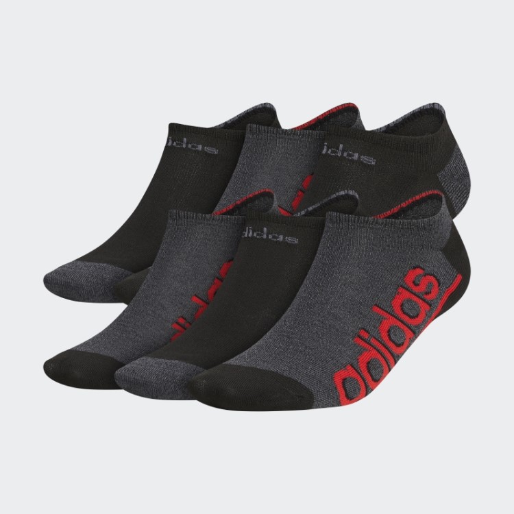 Meias Pretas Adidas Superlite Linear 3 No-show 6 Pares
