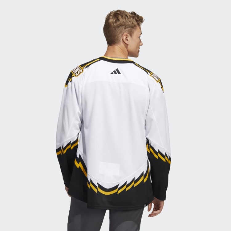 Camisa Retrô Autêntica Bruins Com Marca Retrô Branca Adidas