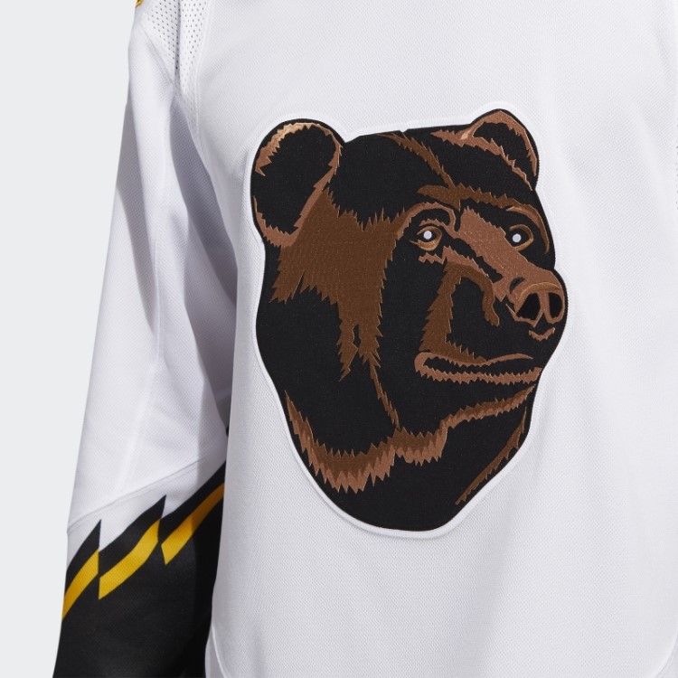 Camisa Retrô Autêntica Bruins Com Marca Retrô Branca Adidas