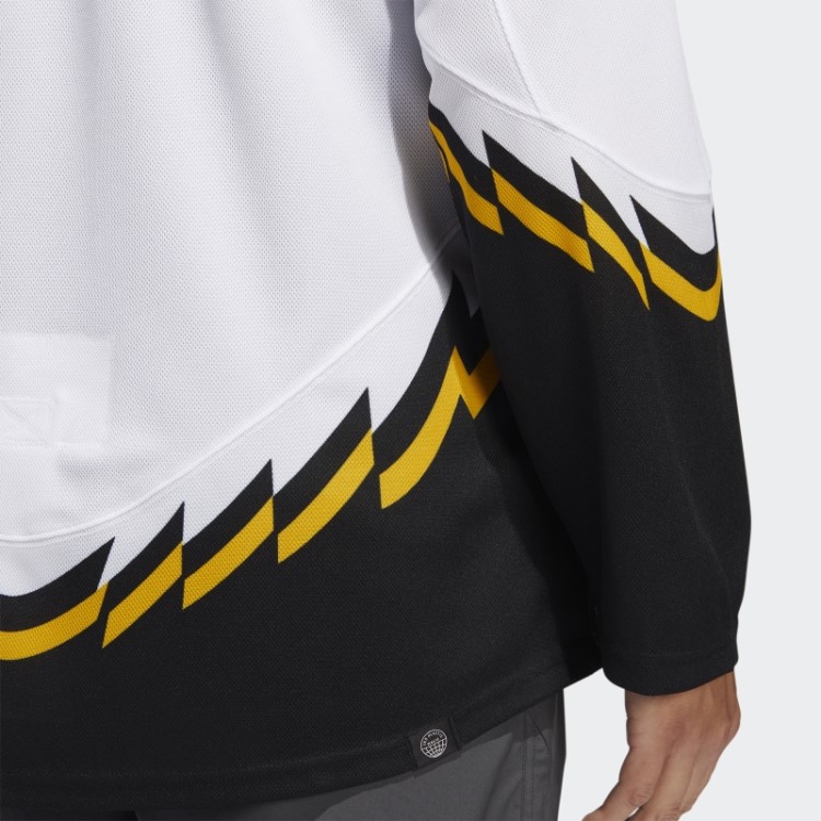 Camisa Retrô Autêntica Bruins Com Marca Retrô Branca Adidas