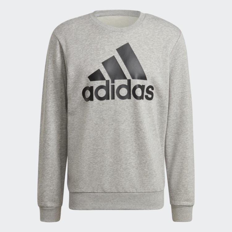 Moletom Com Logotipo Grande Essencial Adidas Cinza Médio