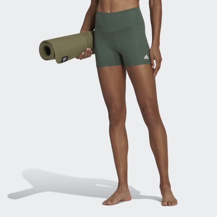 Leggings Curtas De Cintura Alta Essenciais Para Ioga Adidas Verde