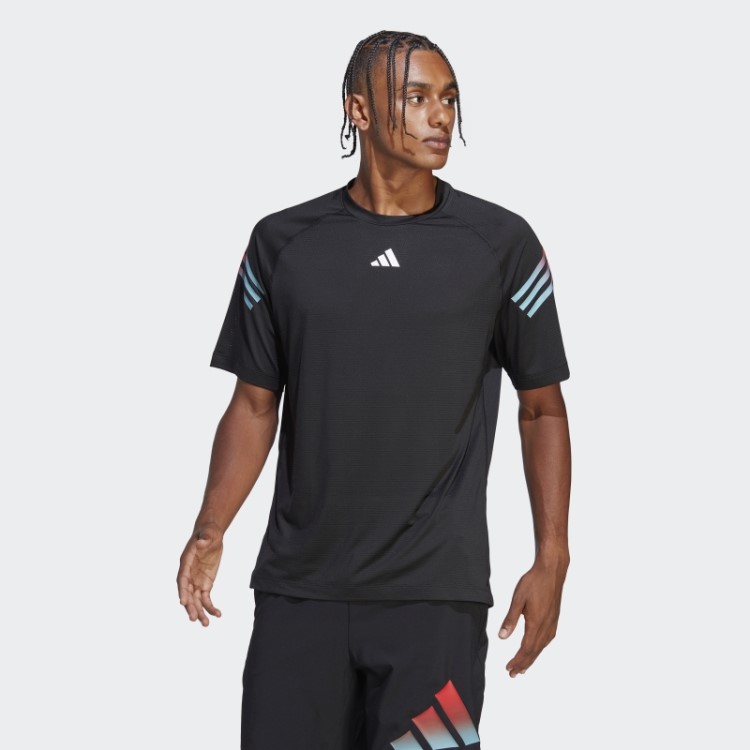 Train Icons Camiseta De Treino Com As Três Listras Preta Adidas