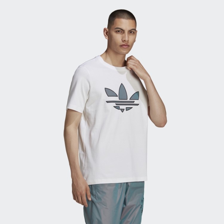 Camiseta Branca Adicolor Com Trevo Quebrado Adidas