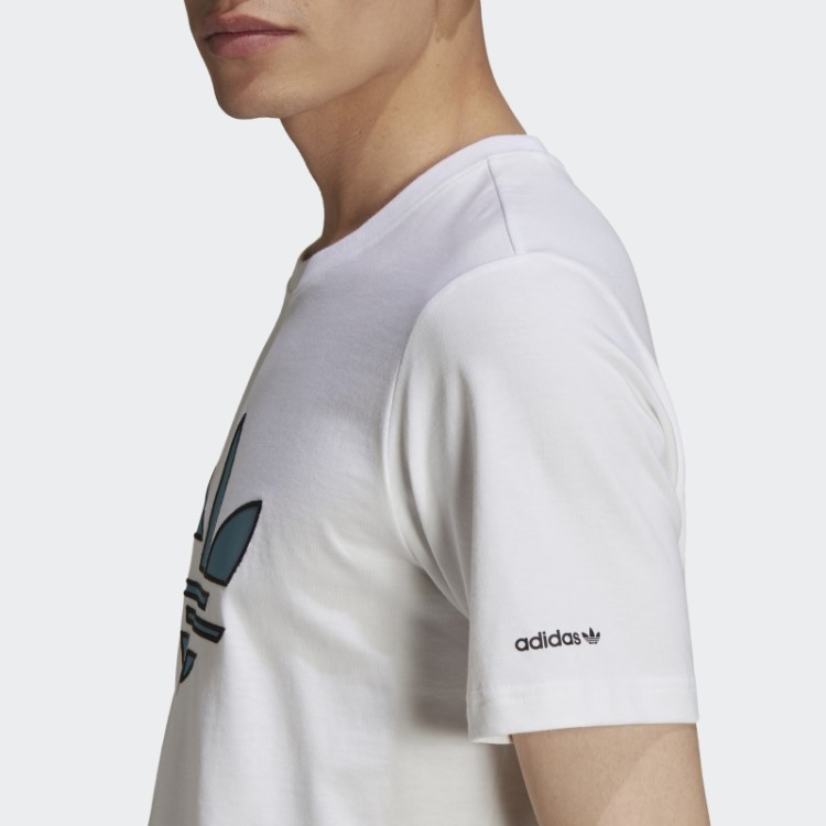 Camiseta Branca Adicolor Com Trevo Quebrado Adidas