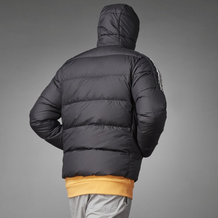 Jaqueta Preta Com Capuz Midweight Plumas Adidas