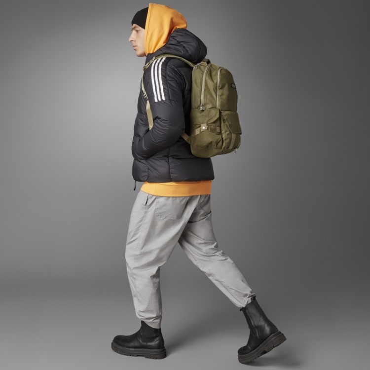 Jaqueta Preta Com Capuz Midweight Plumas Adidas