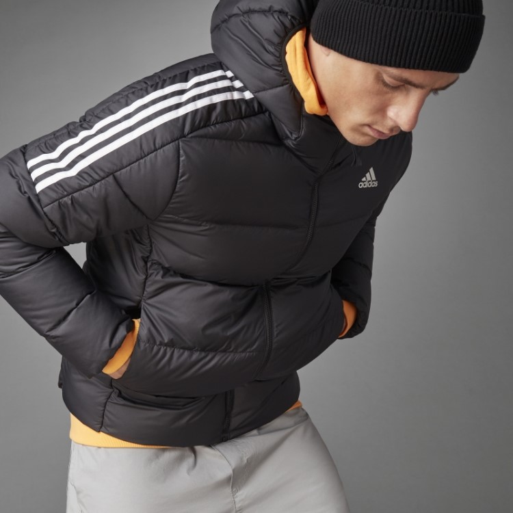 Jaqueta Preta Com Capuz Midweight Plumas Adidas