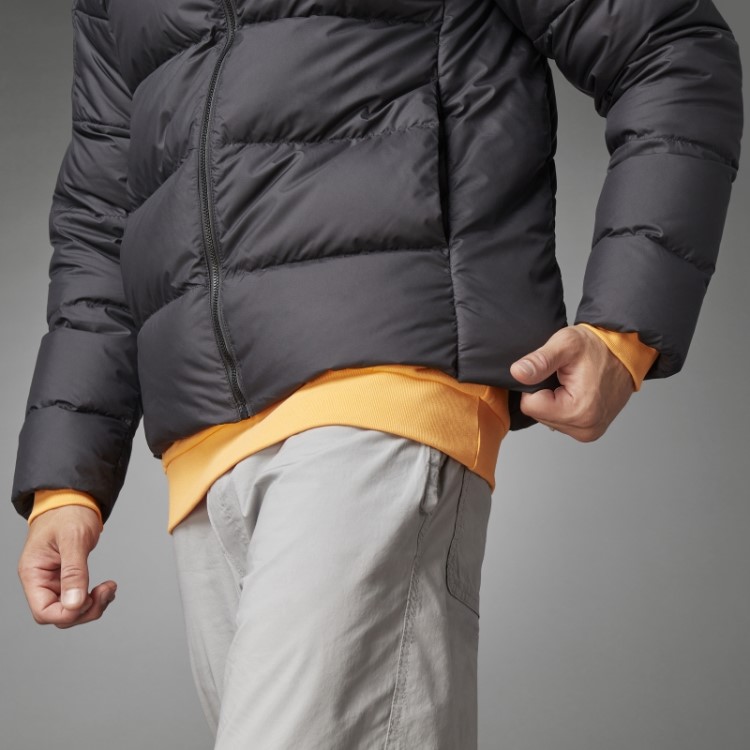 Jaqueta Preta Com Capuz Midweight Plumas Adidas
