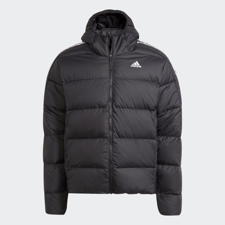Jaqueta Preta Com Capuz Midweight Plumas Adidas