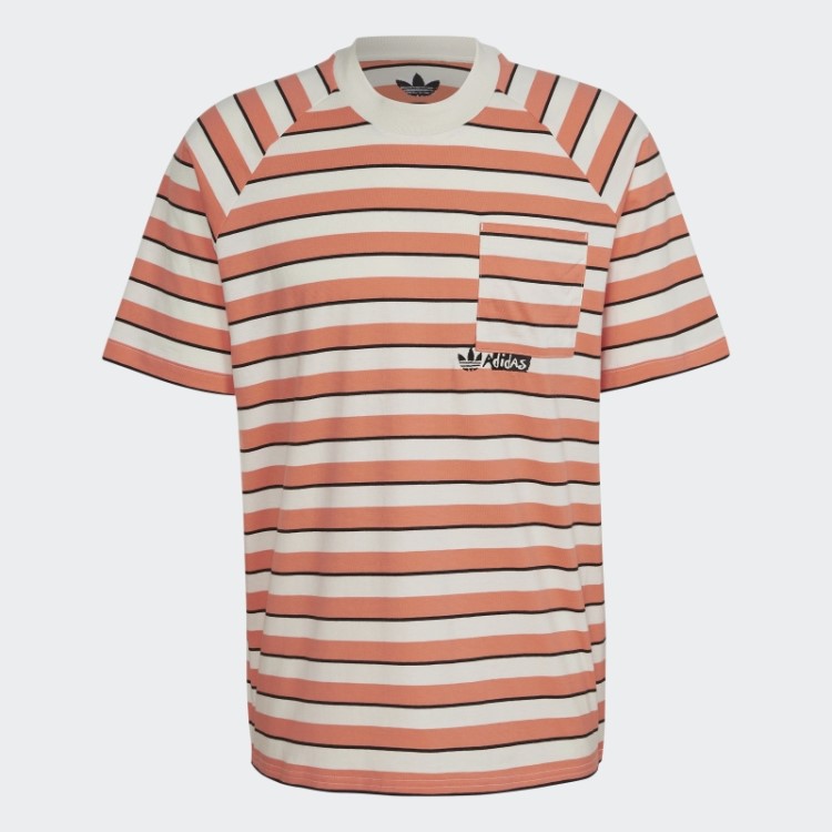 Camiseta Com Bolso Listrado Coral Adidas