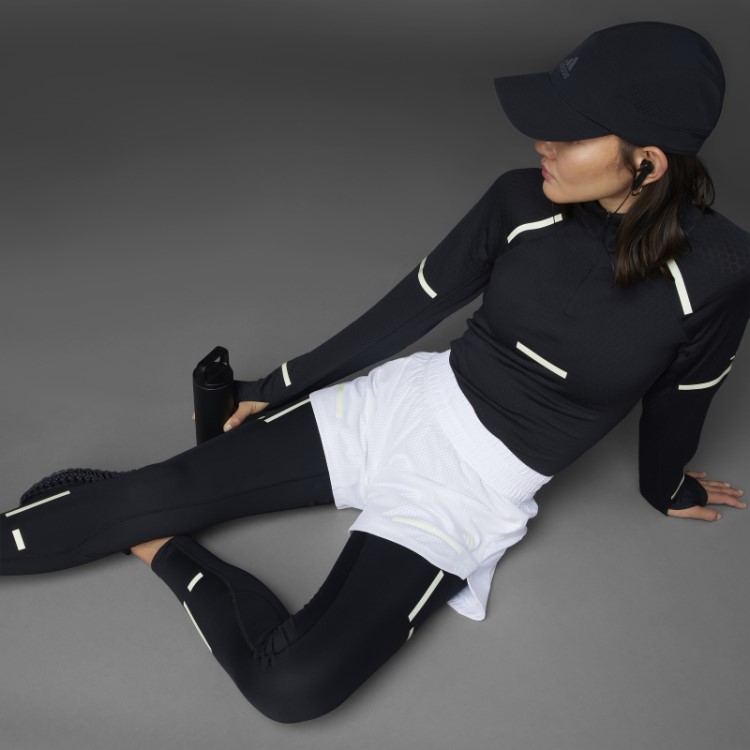 Bermuda De Corrida Branco Adidas Reflect At Night X-city