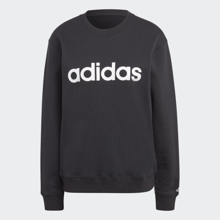 Sweatshirt French Terry Linear Black Essentials Adidas