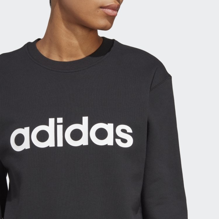 Sweatshirt French Terry Linear Black Essentials Adidas