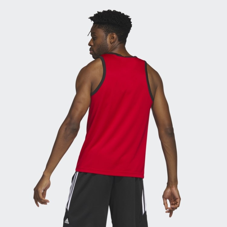 Regata Escarlate Fashion Adidas Basquete Com As Três Listras
