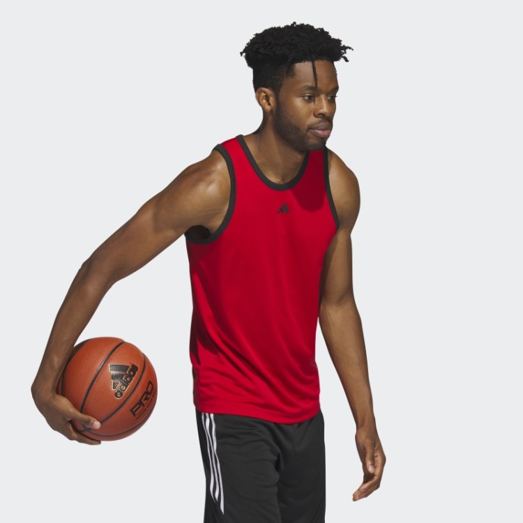 Regata Escarlate Fashion Adidas Basquete Com As Três Listras