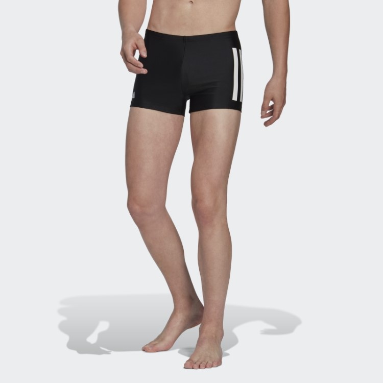 Cueca Boxer Preta Adidas Com As Três Listras Pretas
