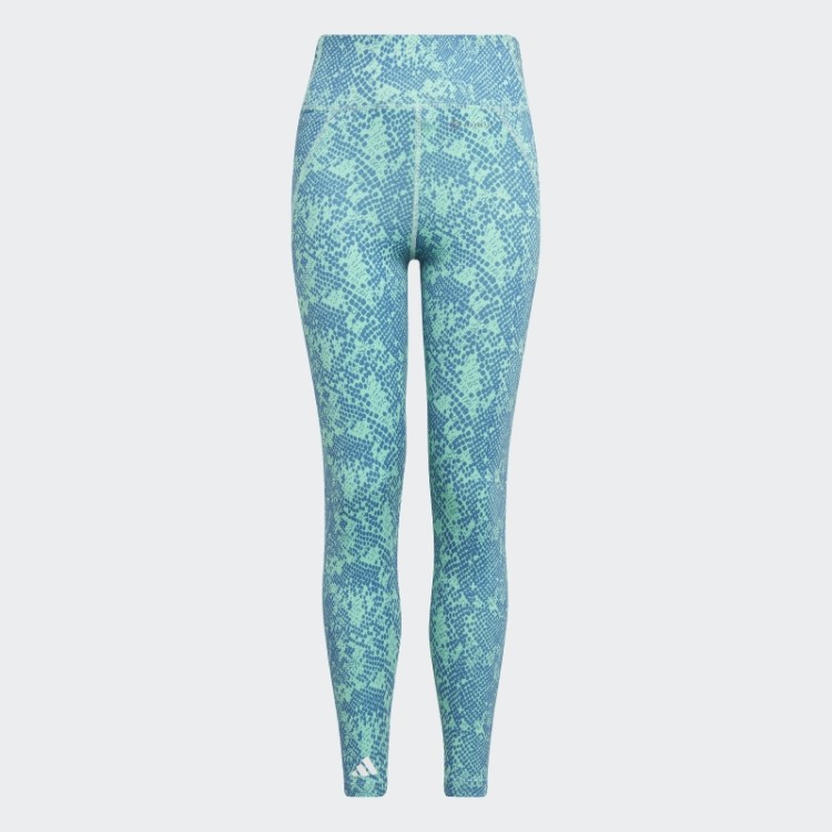 Meia-calça Adidas Verde Aeroready Animal Print Optime 7/8 Com Bolso Alto