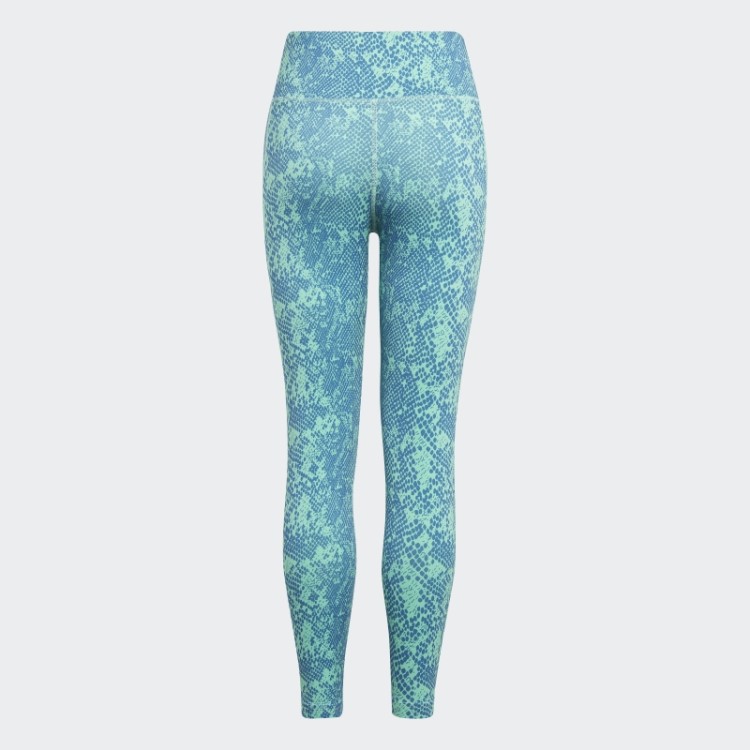 Meia-calça Adidas Verde Aeroready Animal Print Optime 7/8 Com Bolso Alto