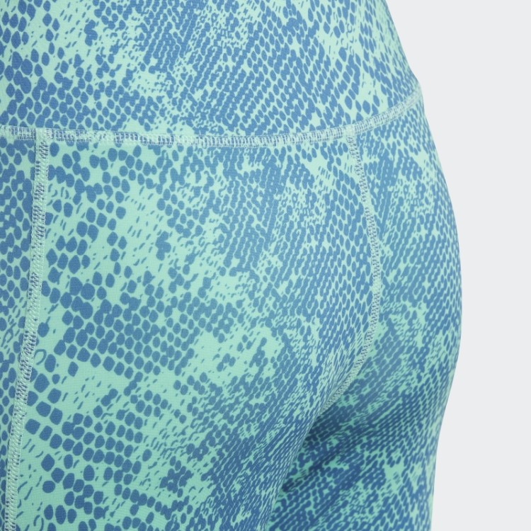 Meia-calça Adidas Verde Aeroready Animal Print Optime 7/8 Com Bolso Alto