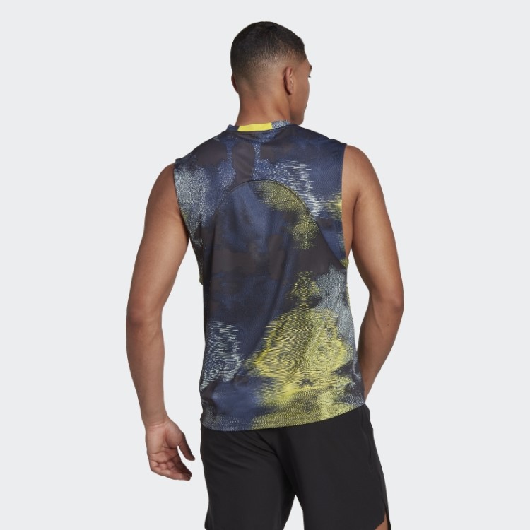 Regata De Treino Com Estampa Allover Adidas Hiit Amarelo Fashion