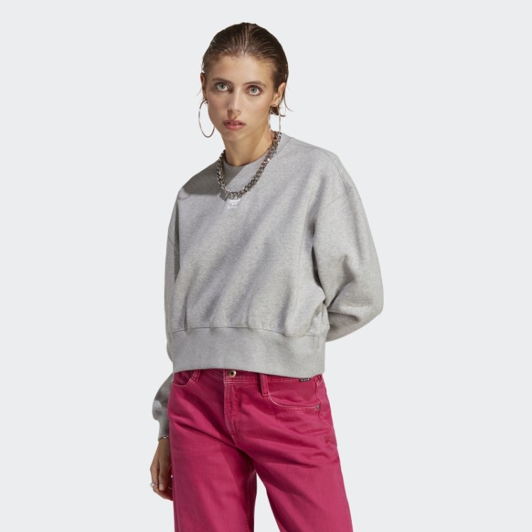 Moletom Cinza Médio Adidas Adicolor Essentials Crew